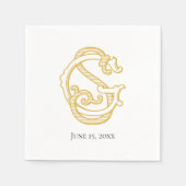 Serviette En Papier SG Monogramme ou GS Monogram Napkins (Devant)
