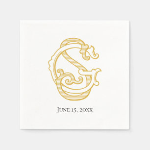 Serviette En Papier SG Monogramme ou GS Monogram Napkins