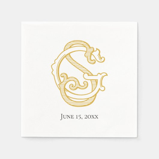 Serviette En Papier SG Monogramme ou GS Monogram Napkins (Devant)
