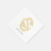 Serviette En Papier SG Monogramme ou GS Monogram Napkins (Coin)