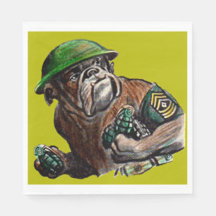 Serviette En Papier Sgt Rover, chien-chien 2ème guerre mondiale