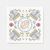 Serviette En Papier Shabbat Shalom Cocktail moderne serviettes (Devant)