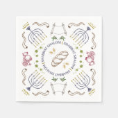 Serviette En Papier Shabbat Shalom Cocktail traditionnel serviettes (Devant)