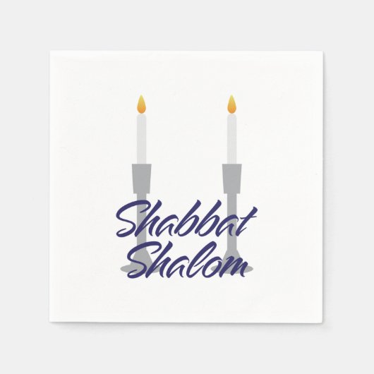 Serviette En Papier Shabbat shalom salut et chandlesticPapier Napkin (Devant)
