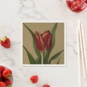 Serviette En Papier Shabby Chic Jolie Tulipe Rouge (En situation)