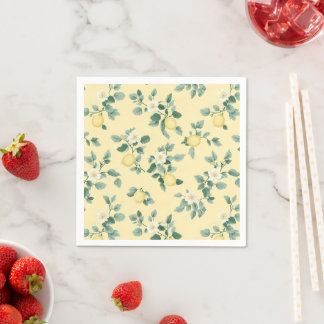 Serviette En Papier Shabby Chic Lemon Floral Series Design #2
