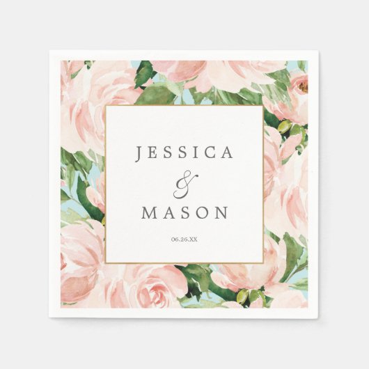 Serviette En Papier Shabby Chic Mariage Napkin Cocktail Napkin (Devant)