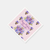 Serviette En Papier Shabby Rose Rose Floral Tea Party Purple Papier Pl (Coin)