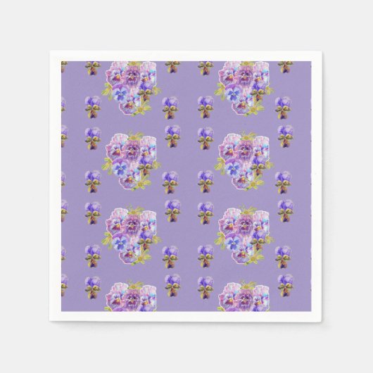 Serviette En Papier Shabby violet Pansy viola Serviette serviettes vio (Devant)
