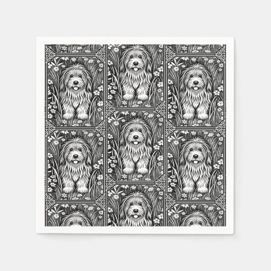 Serviette En Papier Shaggy Chien Anniversaire Fête Animaux Bienvenue (Devant)