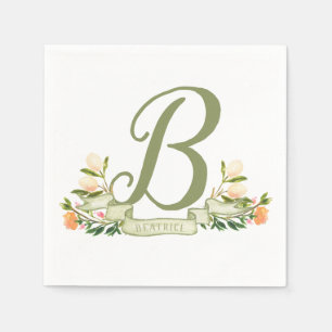 Serviette En Papier Shakespeare du Vieux-Monde Monogramme de Fairytal