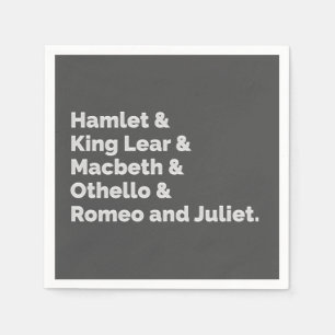 Serviette En Papier Shakespeare Joue I