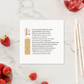 Serviette En Papier Shakespeare Sonnet 116 (CXVI) sur Parchemin (En situation)
