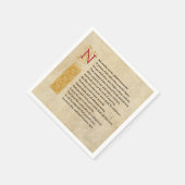 Serviette En Papier Shakespeare Sonnet 55 (LV) sur Parchemin (Coin)