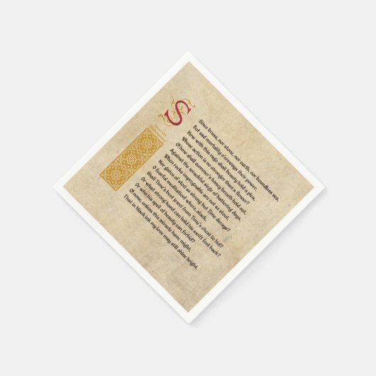 Serviette En Papier Shakespeare Sonnet 65 (LXV) sur Parchemin (Coin)