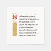 Serviette En Papier Shakespeare Sonnet 71 (LXXI) sur Parchemin (Devant)