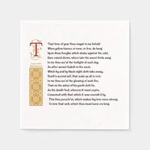 Serviette En Papier Shakespeare Sonnet 73 (LXXIII) sur Parchemin