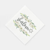 Serviette En Papier Shalom (avec Lilies et Etoile de David) (Coin)