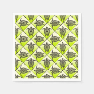 Serviette En Papier Shamanic Tortues de mer Motif - vert
