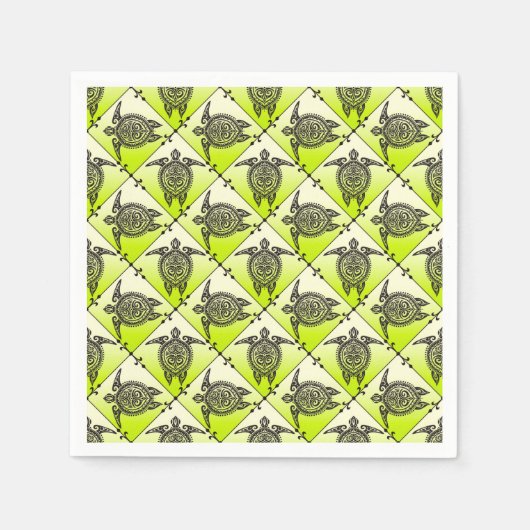 Serviette En Papier Shamanic Tortues de mer Motif - vert (Devant)
