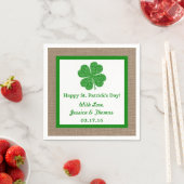 Serviette En Papier Shamrock & Burlap St. Patrick's Day (En situation)