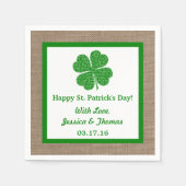 Serviette En Papier Shamrock & Burlap St. Patrick's Day (Devant)