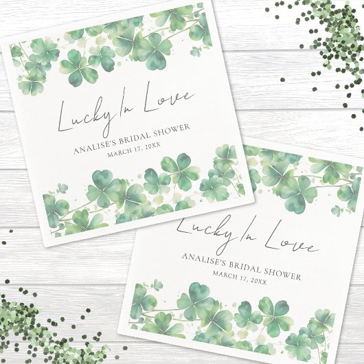 Serviette En Papier Shamrock Chanceux en Amour Réception de Mariage
