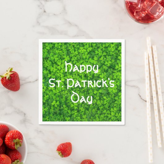 Serviette En Papier Shamrock Clover Feuille St. Patrick's Day Party (En situation)