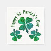 Serviette En Papier Shamrock Clover Green St Patrick`s Day Party (Devant)