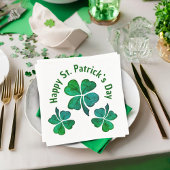 Serviette En Papier Shamrock Clover Green St Patrick`s Day Party
