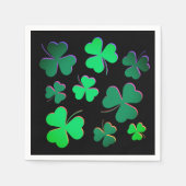 Serviette En Papier Shamrock Clover Irlande Irish Modern Green & Black (Devant)