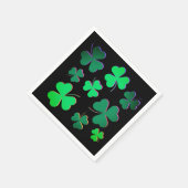 Serviette En Papier Shamrock Clover Irlande Irish Modern Green & Black (Coin)