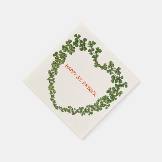 Serviette En Papier SHAMROCK COEUR vert pourpre (Coin)