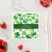 Serviette En Papier Shamrock d'aquarelle du nom de famille irlandais (En situation)