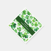 Serviette En Papier Shamrock d'aquarelle du nom de famille irlandais (Coin)