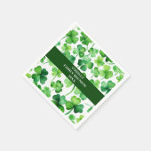 Serviette En Papier Shamrock d'aquarelle du nom de famille irlandais (Coin)