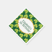 Serviette En Papier Shamrock de Clover Vert mignon Anniversaire Motif (Coin)