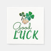 Serviette En Papier Shamrock de fermeture à quatre feuilles vert (Devant)