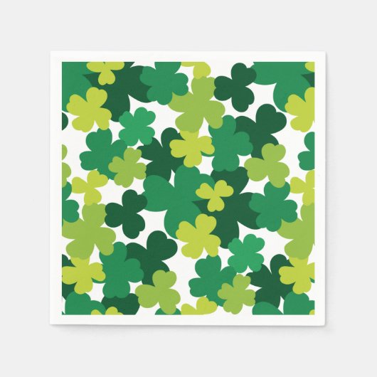 Serviette En Papier Shamrock de la Saint-Patrick Motif (Devant)