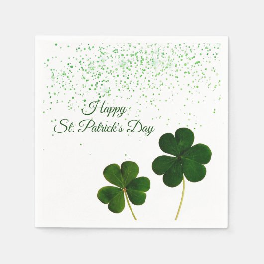 Serviette En Papier Shamrock de la verdure St. Patricks (Devant)