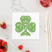 Serviette En Papier Shamrock de noeud celtique en blanc (En situation)