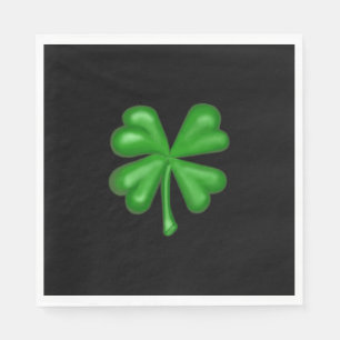 Serviette En Papier Shamrock de trèfle de feuille du vert quatre