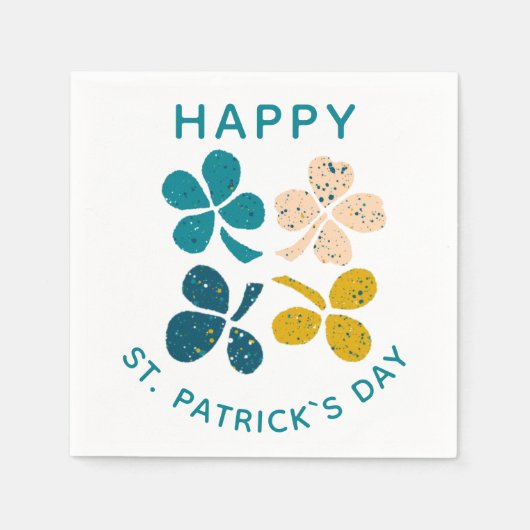 Serviette En Papier Shamrock de trèfle Dessin Bonne Saint Patrick`s da (Devant)