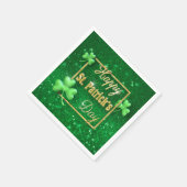 Serviette En Papier Shamrock d'or de la Saint-Patrick (Coin)