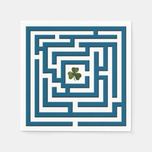 Serviette En Papier Shamrock du Défi Blue Labyrinth (Devant)