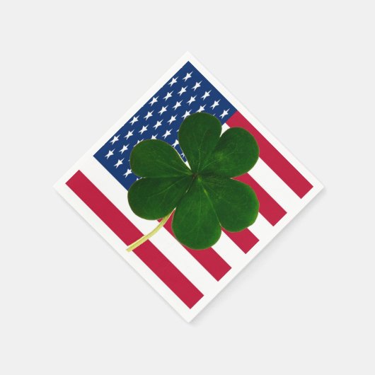 Serviette En Papier Shamrock du drapeau irlandais américain Clover St. (Coin)