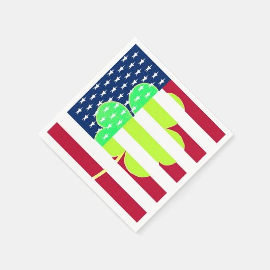 Serviette En Papier Shamrock du drapeau irlandais américain Clover St. (Coin)