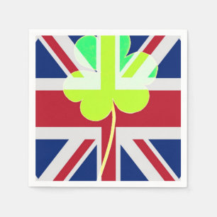 Serviette En Papier Shamrock du drapeau irlandais britannique Clover S