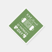 Serviette En Papier Shamrock et bière irlandaise St Patrick's Day (Coin)