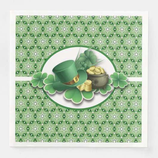 Serviette En Papier Shamrock irlandais (Devant)